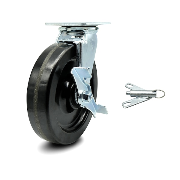 8 Inch Phenolic Caster with Ball Bearing and Brake/Swivel Lock